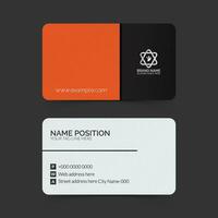 Modern corporate business card template design. Clean and stylish business card layout with mockup and background. vector