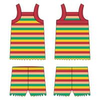 Sleeveless tops with shorts vector illustration template for kids