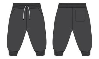 Sweatpants vector illustration template front and back views