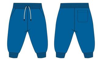 Sweatpants vector illustration template front and back views