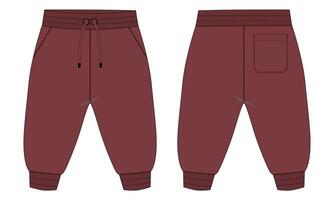 Sweatpants vector illustration template front and back views
