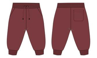 Sweatpants vector illustration template front and back views