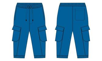 Sweatpants vector illustration template front and back views