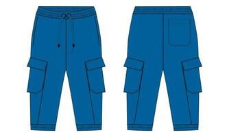 Sweatpants vector illustration template front and back views