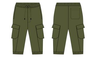 Sweatpants vector illustration template front and back views