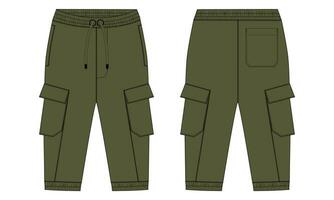 Sweatpants vector illustration template front and back views