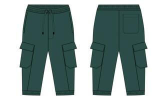 Sweatpants vector illustration template front and back views