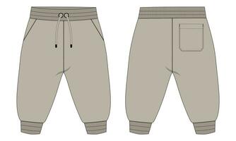 Sweatpants vector illustration template front and back views