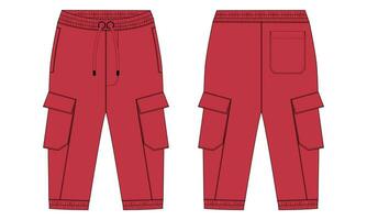 Sweatpants vector illustration template front and back views