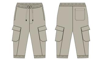 Sweatpants vector illustration template front and back views