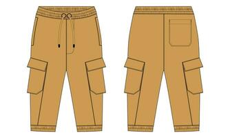 Sweatpants vector illustration template front and back views