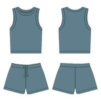 Tank tops with shorts pant vector illustration template for kids