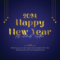 Happy new year 2024 design. Colorful premium vector design for poster, banner, greeting and new year 2024 celebration.