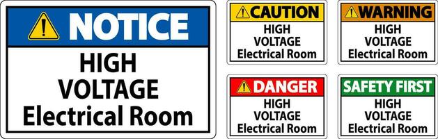 Danger Sign High Voltage - Electrical Room vector