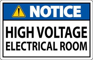 Notice Sign High Voltage - Electrical Room vector