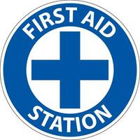 Floor Sign, First Aid Station vector