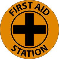 Floor Sign, First Aid Station vector