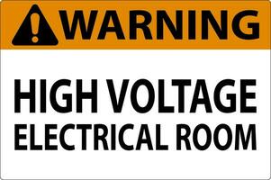 Warning Sign High Voltage - Electrical Room vector