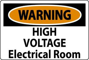 Warning Sign High Voltage - Electrical Room vector