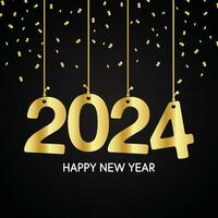 Happy new year 2024 design. Colorful premium vector design for poster, banner, greeting and new year 2024 celebration.