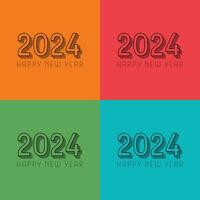 Happy new year 2024 design. Colorful premium vector design for poster, banner, greeting and new year 2024 celebration.