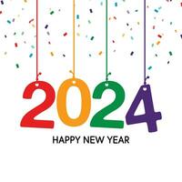 Happy new year 2024 design. Colorful premium vector design for poster, banner, greeting and new year 2024 celebration.