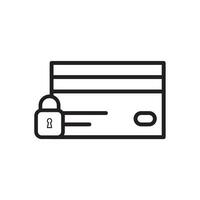 Credit card with lock icon. Locked bank card illustration. Vector. vector