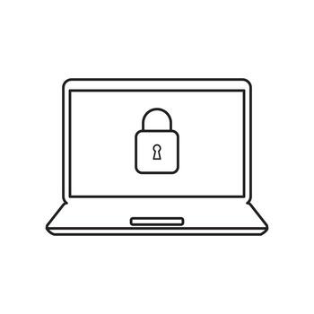 Security Computer Lock Icon Logo Design Element vector