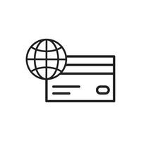 Credit Card scan line icon. Simple element illustration. Credit Card concept outline symbol design. vector
