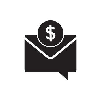 Commision, envelope, money line icon. Simple element illustration. Commision, envelope, money concept outline symbol design. vector