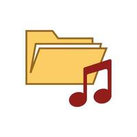 Trash Delete Folder Icon FlatMusic folder icon. Simple icon for websites, web design, mobile app, info graphics on white background vector