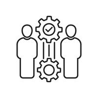 team interaction and management icon with workers vector