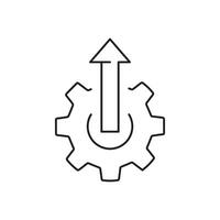 system upgrade icon, gear with arrow, update process, install software, thin line symbol on white background - editable stroke vector illustration eps10