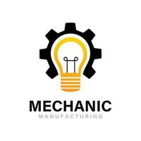 Gear Manufacturing service, industrial factory logo icon vector template.