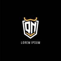 Initial QN geometric shield esport logo monogram design style vector