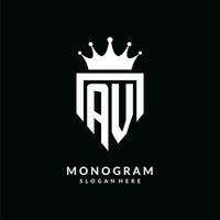 letra AV logo monograma emblema estilo con corona forma diseño modelo vector