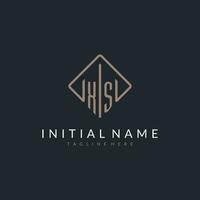 XS initial logo with curved rectangle style design vector