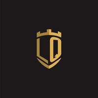 Initials LQ logo monogram with shield style design vector