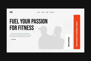 Sport Gym Fitness Landing Page UI Kit Template vector