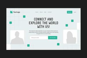 Simple Clean Minimalist Business Landing Page UI Kit Template vector