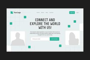 Simple Clean Minimalist Business Landing Page UI Kit Template vector