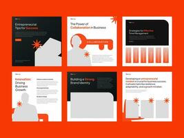 Business promotion collection set with square banner or social media post feed template vector