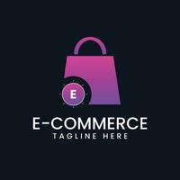 E-commerce shopping logo design vector template.