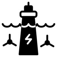 Tidal Power Icon vector