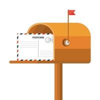 Mailbox vector illustration isolated on white, flat post office box.