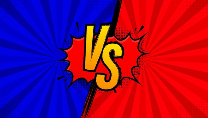 Versus logo vs letters for sports and fight competition. Battle vs match