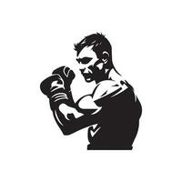 boxeo combatiente vector logo