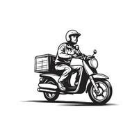 Delivery Boy Silhouette vector