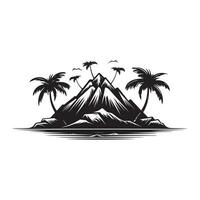 Island black and white logo vector