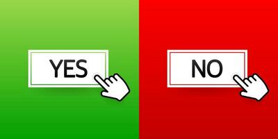 Check mark button with yes and no. Flat simple style trend modern red and green checkmark vector